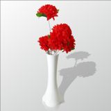 M3 Decorium Uzun Fil Ayağı 40 cm Akrilik Vazo Kırmızı Çiçek