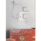 M3 Decorium Ying Yang İyilik Kötülük Dekoratif Salon İşyeri Spor Merkezi Duvar Aynası