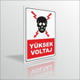 M3 Decorium Yüksek Voltaj İkaz ve Uyarı Levhası 18x24cm 3mm Suya Dayanıklı