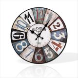 M3 Decorium Yuvarlak Dart Hedef Tahtası Desenli Sessiz Saniye Bombe Camlı Ev Ofis Okul Duvar Saati Büyük 35 cm - 35 x 35 cm - Renkli