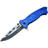 M30B Tırtıklı Kamp Çakı 21 cm - Plastik Sap, Otomatik, Kemerlikli