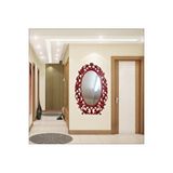 M3decorium 103cm İşlemeli Desenli Büyük Kapı Yanı Salon Rustik Boy Aynası Gri