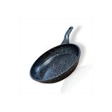 M3DECORİUM 27 Cm Ağır Alaşım Döküm Tava Yanmaz Yapışmaz Granit Yüzey Isınmaz Büyük Bakalit Kulplu Derin Sos Et Tavası Kalın Tabanlı Profesyonel Döküm Granit Tava