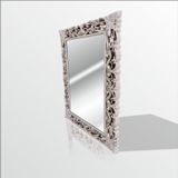 M3Decorium 45X60Cm Eskitme Rustik İşlemeli Krem Boy Banyo Duvar Salon Aynası