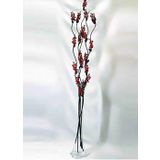 M3DECORIUM 5 Adet Kırmızı Çiçek 80 cm Fil Ayağı Cam Vazo