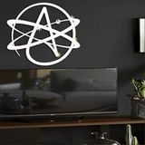 M3DECORIUM 60x52cm Ateist Ateizm Temalı Logo Simge İkon Tattoo Duvar Aynası
