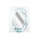 M3Decorium Antik 103 Cm Oymalı Desenli Rustik Beyaz Çerçeveli Askılı Boy Banyo Lavabo Antre Duvar Aynası