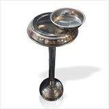 M3decorium Ayaklı 65 Cm Paslanmaz Çelik Krom Kapı Bina Merdiven Yanı Önü Altı Küllük Çöp Kutusu Kül Tablası Gümüş