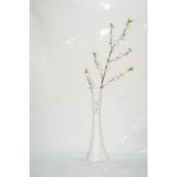 M3Decorium Beyaz İşlemeli Beyaz Bahar Dalı 60cm Vazo