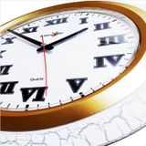 M3DECORİUM Büyük 35 cm Çatlatma Beyaz Çerçeve Romen Rakkamlı Akrilik Bombe Camlı Sessiz Çalışan Duvar Saati