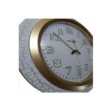 M3Decorium Büyük 35 Cm Fosforlu Çatlatma Beyaz Çerçeve Sessiz Mineral Kırılmaz Akrilik Ön Camlı Duvar Saati