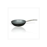 M3DECORİUM Büyük Boy 28 cm Granit Wok Tava Vok Vog Wog Yanmaz Yapışmaz Derin Kavisli Eğimli Sote Tavası Paslanmaz El Yakmaz Saplı Bakalit Kulplu Ev Endüstriyel Mutfak Pişirme Gereçleri Tava Seti