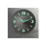 M3Decorium Büyük Dev Bombe Cam 35 cm Siyah Zemin Gece Görünen Ev Ofis Işyeri Okul Karakol Fosforlu Duvar Saati