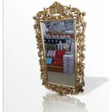 M3Decorium Büyük Dev Sarı Yaldız Rustik Banyo Salon Komodin Duvar Boy Aynası