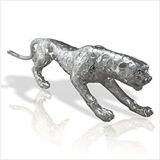 M3decorium Büyük Ebat 80 Cm Gümüş Varak Jaguar Kaplan Aslan Çita Kedi Vitrin Masa Tv Konsol Sehpa Süsü Objesi