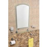 M3Decorium Çift Camlı 6 Parça 63X43Cm Dev Büyük Banyo Wc Kafe Cafe Tuvalet Lavabo Üstü Üzeri Boy Aynası Seti