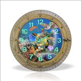 M3DECORIUM Çocuk Odası Denizaltı Görselli Bombe Camlı Fosforlu Duvar Saati, 35 cm