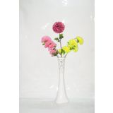 M3Decorium Desenli Beyaz Çiçekler 60cm Vazo