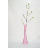 M3Decorium Desenli Pembe Beyaz Bahar Dalı 60cm Vazo