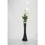 M3Decorium Desenli Siyah Beyaz Gül 60cm Vazo