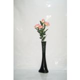 M3Decorium Desenli Siyah Pembe Gül 60cm Vazo