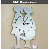 M3decorium Genç Çiftler Sevgililer Arkadaşlar Dekoratif Ayna Saat
