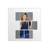 M3decorium Geometrik Parçalı Kare Cam Boy Banyo Duvar Lavabo Aynası 50x65cm Gümüş