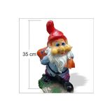 M3Decorium İç Dış Mekan Detaylı İşçilikli Yedi 7 Cüceler Şirin Baba 35 Cm Vernikli Bahçe Heykeli Biblosu