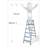 M3Decorium İki Taraflı 6 Basamaklı Açılıp Kapanan Kolay Taşınan Emniyetli Hafif Aluminyum Merdiven Basamak