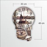 M3decorium Kız Kuleli Osmanlı Tuğralı Sarkaçlı Girl Tower Pendul Duvar Saati