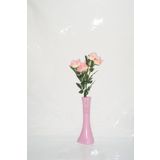 M3Decorium Pembe İşlemeli Pembe Gül 40cm Vazo