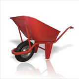 M3DECORİUM Profesyonel Şişme Teker 100 Litre Eksiz Deliksiz Sızdırmaz Kırmızı İnşaat Bahçe Sanayi Kum Çimento Tadilat El Arabası