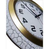 M3Decorium Ters Çalışan Mekanizmalı Aynadan Düz Okunan Kadran Okunan Çatlak Beyaz Çerçeve Bombe Cam Duvar Saati