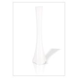 M3DECORİUM Uzun 80 cm Beyaz Fil Ayağı Cam Vazo Konik Eğimli Daralan Boğazlı Geniş Tabanlı Salon Köşe Yer Vazosu Masa Sehpa Üstü Dekoratif Büyük Pampas Çiçek Vazoları Modern Lüks Ev Aksesuarı Objesi