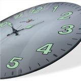M3decorium Yansıma Yapmayan Mat Beyaz Zemin Sessiz Kayar Saniye Fosforlu Gece Görünen 35 Cm Camlı Duvar Saati