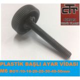 M6 Plastik Başlı Çelik Vidalar 10 Adet Seçenekli Boylarda 40 MM