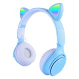 M6 Pro Cat Rgb Led Isikli Kedi Kulagi Band Tasarimli Ayarlanabilir Ve Katlanabilir Kulak Ustu Bluetooth Kulaklik