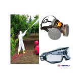 M6400 A2 Tarım İlaçlama İçin Yarım Yüz Gaz Maskesi Filtre İle Beraber + Goggle Gözlük