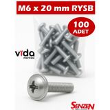 M6X20 Pul Başlı Rysb Vida – 100’LÜ Vida Tr