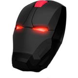 M8 2.4 Ghz Iron Man Tasarımlı Kablosuz Sessiz Kırmızı Işıklı Mouse - Siyah
