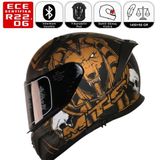 M801 Snake Anubis Motosiklet Kaskı Spoiler Mod Güneş Vizörlü Full Face Kask