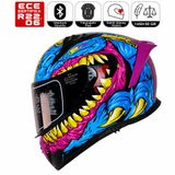 M801 Snake Gangju Motosiklet Kaskı Spoiler Mod Güneş Vizörlü Full Face Kask