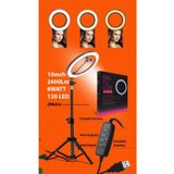 M90 Youtuber Led Işıklı Tripod Adaptörlü Selfie Makyaj Işığı Sürekli Ring Light 10 Inç Halka