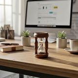 Maarel 772 Ahşap Mini Kum Saati Dekoratif Masaüstü Aksesuar Ofis Çalışma Masası Dekoru Hediyelik