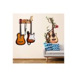 MAARS Sarmaşık Gül ve Gitar desenli Genç odası, Salon, Oturma odası Cam duvar sticker