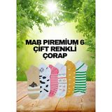 Mab Pıremium 6'lı Çok Renkli Patik Çorap - 36 - 41