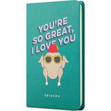 Mabbels DFT-388296 Sert Kapak Lastikli Friends Hindi Yeşil 95 Yaprak Çizgisiz 9x14 cm Mini Defter