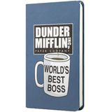 Mabbels DFT-388340 The Office Sert Kapak Mini Worlds Best Boss Koyu Mavi 80 Yaprak Çizgisiz 9x14 cm Not Defteri