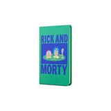 Mabbels DFT-388371 Rick and Morty Sert Kapak Lastikli Yeşil 80 Yaprak Çizgisiz 9x14 cm Mini Not Defteri