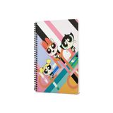 Mabbels DFT-388470 The Powerpuff Girls Pembe 80 Yaprak Çizgili 17x24 cm Spiralli Not Defteri